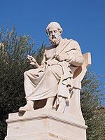 A statue of Plato in Athens Platonas, Akademia Athenon 6619.JPG