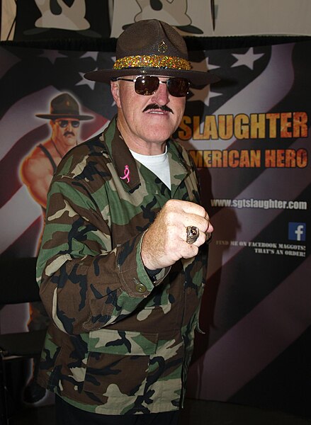 Robert Rudolph Remus in-character as Sgt. Slaughter, pictured in 2013