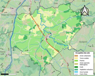 Kleurenkaart met landgebruik.