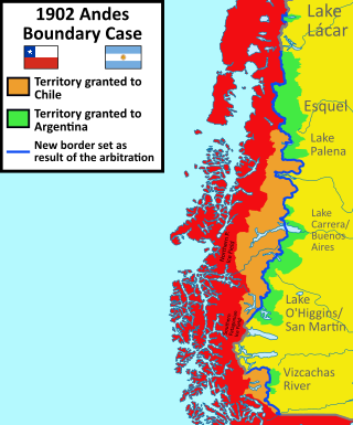 <span class="mw-page-title-main">1902 Arbitral award of the Andes between Argentina and Chile</span> 1902 border arbitration between Argentina and Chile