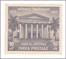 Commemorative Postal Stamp, 1957 1957 University of Calcutta 10 NP.jpg