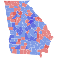 1986 Senat Amerika Serikat dalam pemilu di Georgia hasil peta oleh county.svg