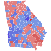 1994 Georgia gubernur hasil pemilihan peta oleh county.svg