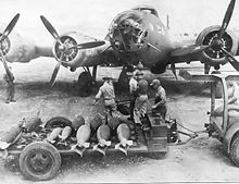 Bombs being loaded into a B-17 of the 19th Bomb Group at Del Monte Field 19th Bomb Group B-17D Flying Fortress - Combat.jpg