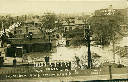 The Great Flood in Hamilton, at left is North 3d Street