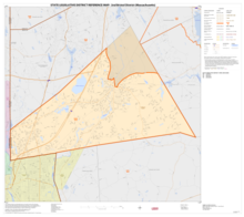 Map of Massachusetts House of Representatives' 2nd Bristol district, 2013. Based on the 2010 United States census. 2013 map 2nd Bristol district Massachusetts House of Representatives DC10SLDL25070 001.png