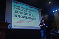 Jojit Ballesteros starts his talk about Wikipedia.