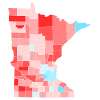 2020 United States Senate election in Minnesota trend map by county.svg