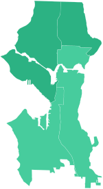 2021 Seattle mayoral election results map by county council district.svg