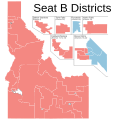 Membership by party of the House by district.