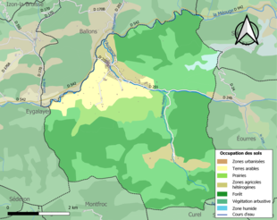 Mappa a colori che mostra l'uso del suolo.