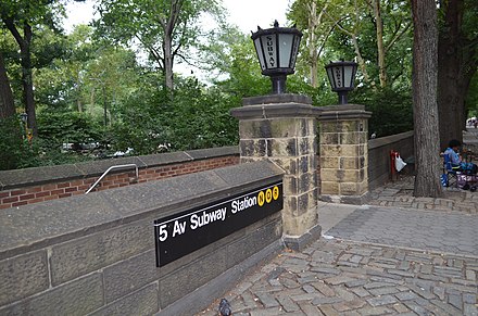 Entrance to the Fifth Avenue–59th Street subway station just outside Central Park
