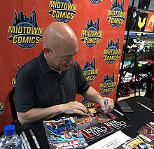 Writer Brian Michael Bendis signing copies of the central miniseries' first issue at Midtown Comics in Manhattan 7.24.19BrianMichaelBendisByLuigiNovi28.jpg