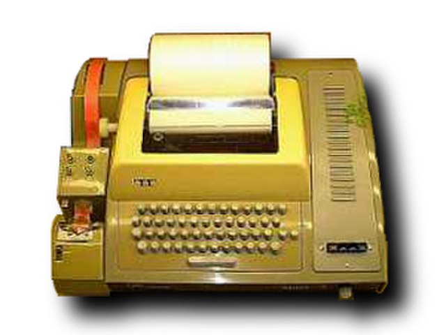 A Teletype Model 33 ASR teleprinter, usable as a terminal