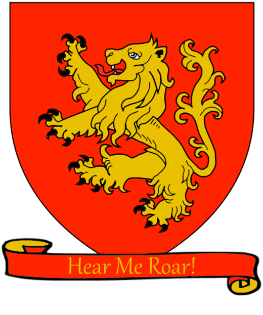 Embleem en motto van Huis Lannister (Hoort mijn gebrul)