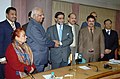 A delegation from Pakistan led by His Excellency Mr. Mohammad Main Soomro, Chairman, Senate of Pakistan, called on the Speaker, Lok Sabha, Shri. Somnath Chatterjee, in New Delhi on December 14, 2006.jpg