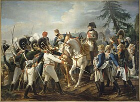 Наполеон Бавария әскерлерімен сөйлеседі.