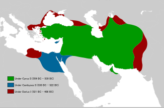 330px Achaemenid Empire Under Different Kings (flat Map).svg 