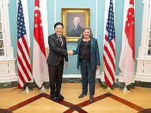 Wong with acting United States Deputy Secretary of State Victoria Nuland in October 2023 Acting Deputy Secretary Nuland Meets With Singapore Deputy Prime Minister Wong (53251273751).jpg