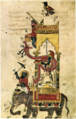 Horologium elephantis in manuscripto Al-Jazari (1206) in Liber Scientiae Dolorum Mechanicorum Subtilium.[2]