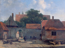 Die Vorburg der Burg Altena um 1830