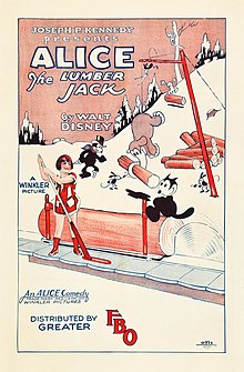 Poster for the 1926 film Alice the Lumber Jack. Margie Gay plays Alice