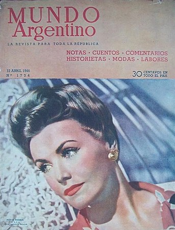 Alicia Barrié Mundo Argentino-ren azala. Annemarie Heinrichen argazkia, 1944