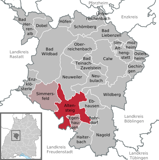 Kaart van Altensteig