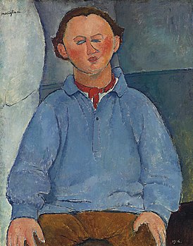 Портрет Мещанинова работы А. Модильяни (частная коллекция)