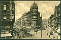 Deutsch: Blick auf das Eckgebäude mit der Steintorhalle an der Ecke Georgstraße/Nordmannstraße mit Blick in Richtung Goseriedebad (heute genutzt von der Kestner-Gesellschaft) ...