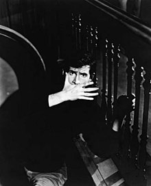 Anthony Perkins' performance as Norman Bates won him considerable critical praise. Anthony Perkins Psycho Promotional Still.jpg