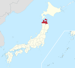 Aomorin prefektuurin sijainti Japanissa
