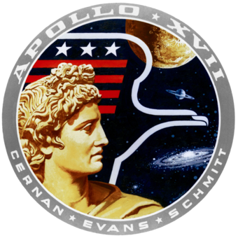 The Apollo Belvedere was featured in the official logo of the Apollo 17 Moon landing mission in 1972