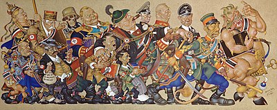 Satan Leads the Ball by Arthur Szyk Arthur Szyk (1894-1951). Satan Leads the Ball (1942), New York.jpg