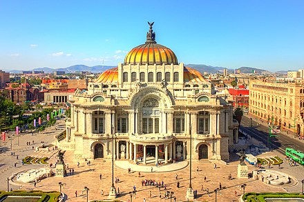 The Art Nouveau/Neoclassical Palacio de Bellas Artes is the prominent cultural center in the city