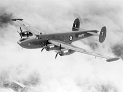 Shackleton MR.3 WR970 crashed in 1956 in Derbyshire. Avro Shackleton MR3 in flight c1955.jpg