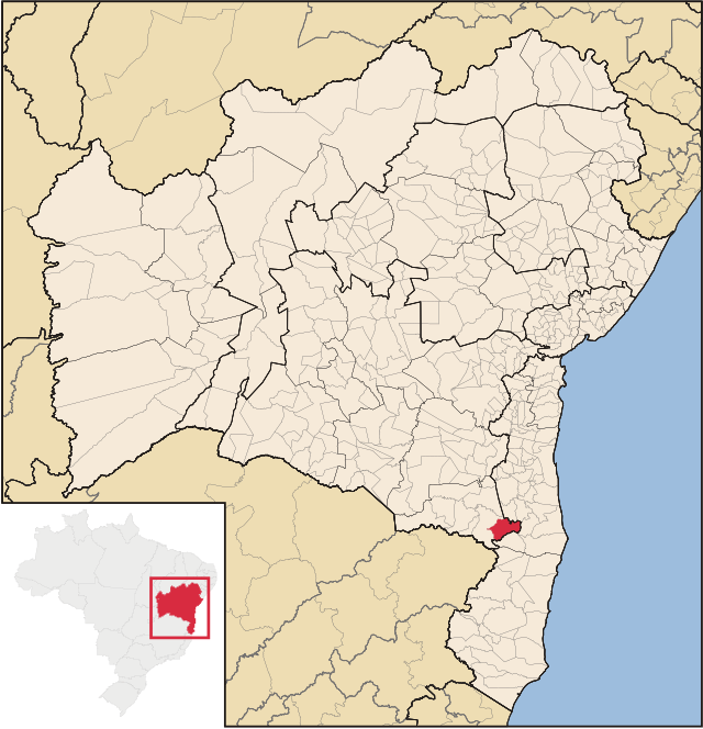 Localização de Potiraguá na Bahia