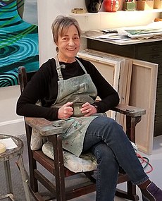 Artist Barbara Grad, in 2017, in her studio.