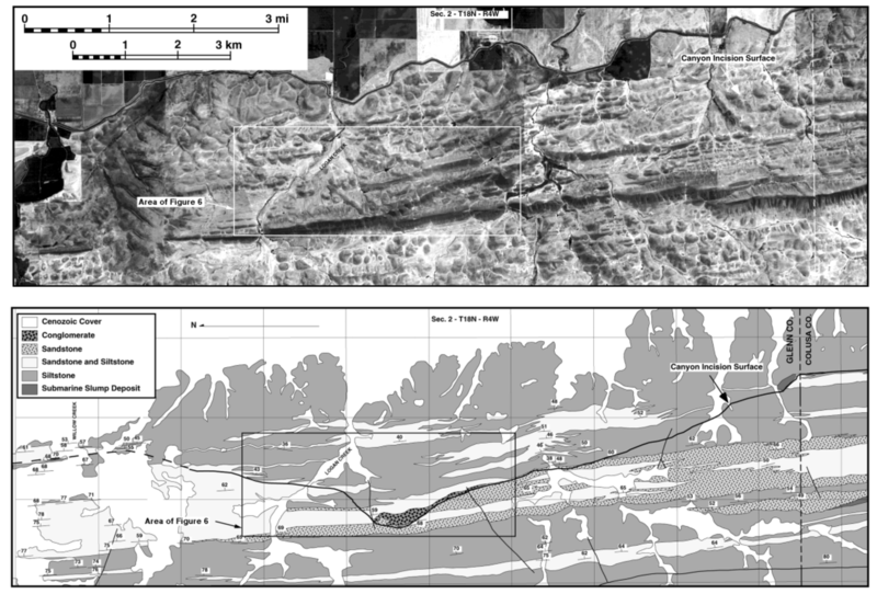 File:Basin analysis and stratigraphy in outcrop with major sequence boundary and fossil submarine canyon.png