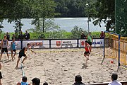 Deutsch: Beachhandball Europameisterschaften 2019 (Beach handball Euro); Tag 2: 3. Juli 2019 – Männer, Vorrunde Gruppe A, Türkei-Deutschland 0:2 (14:22, 16:20) English: Beach handball Euro; Day 2: 3 July 2019 – Men Preliminary Round Group A – Turkey-Germany 0:2 (14:22, 16:20)