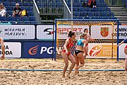 Deutsch: Beachhandball Europameisterschaften 2019 (Beach handball Euro); Tag 5: 6. Juli 2019 – Frauen, Halbfinale, Kroatien-Dänemark 1:2 (12:19, 17:10, 4:7) English: Beach handball Euro; Day 5: 6 July 2019 – Semifinal Men – Croatia-Denmark 1:2 (12:19, 17:10, 4:7)