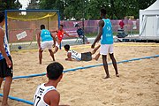 Deutsch: Beachhandball bei den Olympischen Jugendspielen 2018; Tag 5, 10. November 2018; Jungs, Platzierungsrunde - Chinese Taipei (Taiwan)-Mauritius 2:0 English: Beach handball at the 2018 Summer Youth Olympics at 11 October 2018 – Boys Consolation Round – Chinese Taipei-Mauritius 2:0