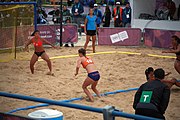 Deutsch: Beachhandball bei den Olympischen Jugendspielen 2018; Tag 5, 10. November 2018; Mädchen, Hauptrunde - Chinese Taipei (Taiwan)-Niederlande 1:2 English: Beach handball at the 2018 Summer Youth Olympics at 11 October 2018 – Girls Main Round – Chinese Taipei (Taiwan)-Netherlands 1:2