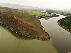 Место слияния рек Большой Енисей и Малый Енисей у Кызыла.