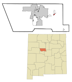 Location of Tijeras, New Mexico