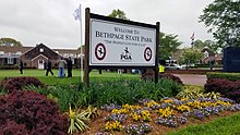Bethpage Clubhouse during the 2019 PGA Championship Bethpage at the 2019 PGA Championship.jpg