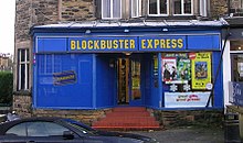 A "Blockbuster Express" shop in Harrogate, Yorkshire, typical of the smaller UK stores often located in established urban and suburban areas Blockbuster Express - Cold Bath Road - geograph.org.uk - 1608945 (cropped).jpg