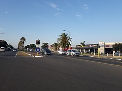 Brackenfell Central Business District with its main road, Old Paarl Road