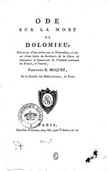 Fortunée Briquet, Ode sur la mort de Dolomieu, 1802    