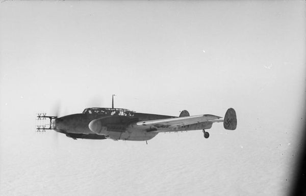 Bf 110 G night fighter with radar. The BF 110 was the mainstay of NJG 1